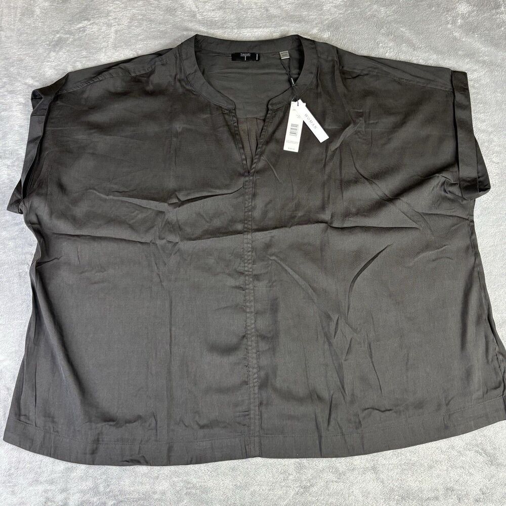 Tahari Top Women's‎ 3x Black Cap Sleeve Pullover Shirt Blouse New $58
